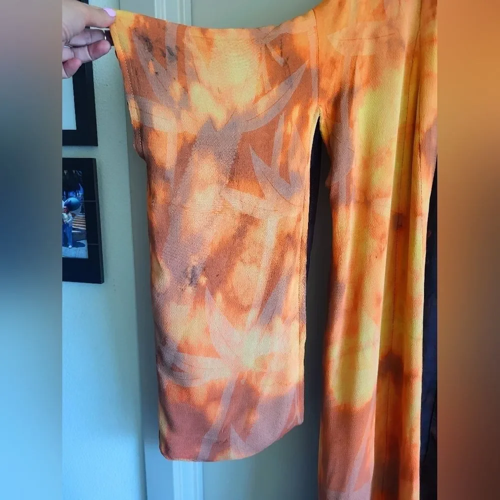 Vintage Silk Kimono – Hand-Dyed “Fire